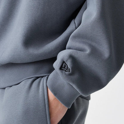 The Male model is wearing LA Lakers NBA Linear Dark Grey Crew Neck Sweater 5