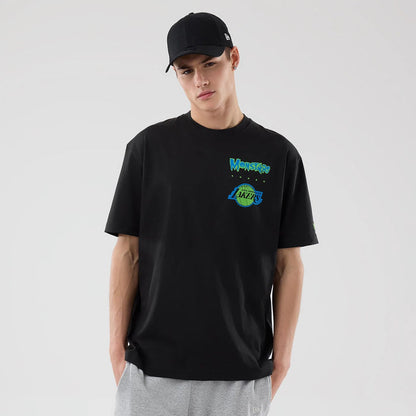 The model is wearing this Space Jam 2 X NBA LA Lakers T-Shirt in black. 1