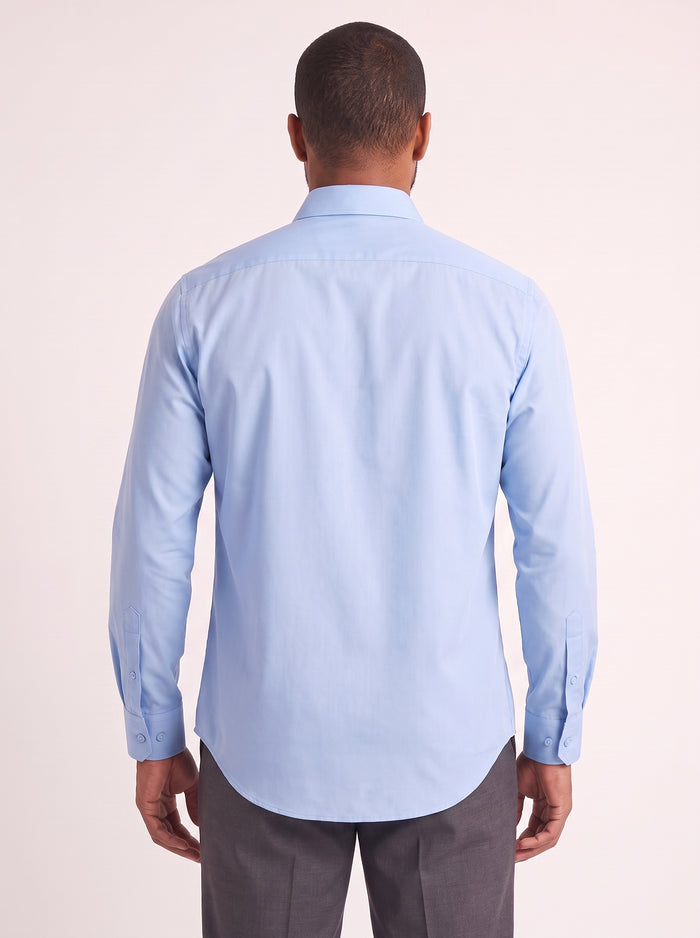 Light Blue classic fit dress shirt on model - back view - KCT Menswear