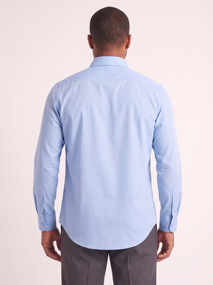 Light Blue classic fit dress shirt on model - back view - KCT Menswear