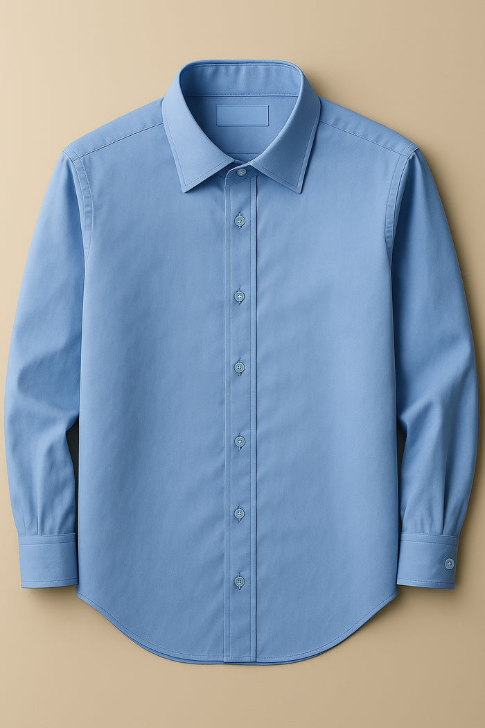 Men's Light Blue Slim Fit Dress Shirt - Formal Wedding Prom - KCT Menswear