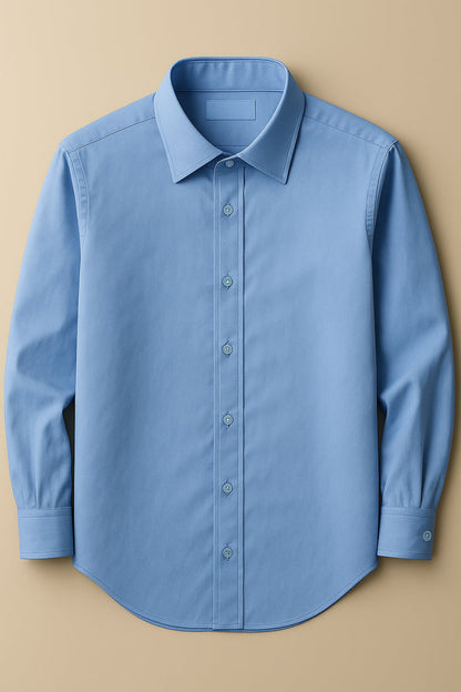 Men's Light Blue Slim Fit Dress Shirt - Formal Wedding Prom - KCT Menswear