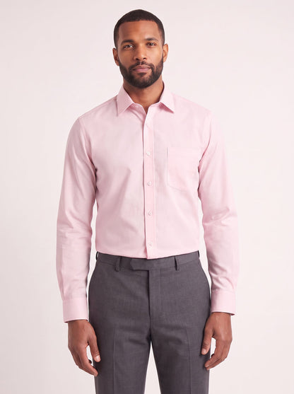 Light Pink classic fit dress shirt on model - front view - KCT Menswear