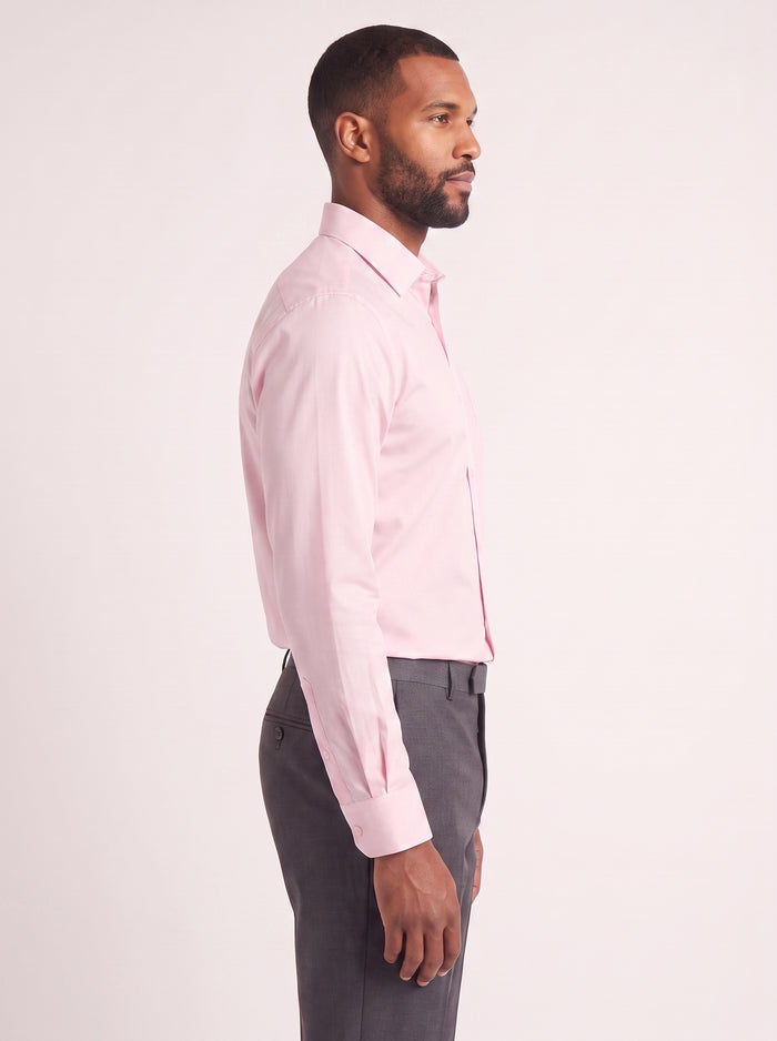 Light Pink classic fit dress shirt on model - side view - KCT Menswear