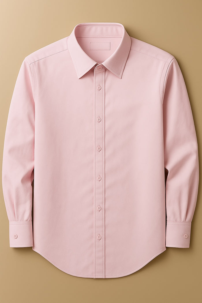 Men's Light Pink Classic Fit Dress Shirt - Formal Wedding Prom - KCT Menswear