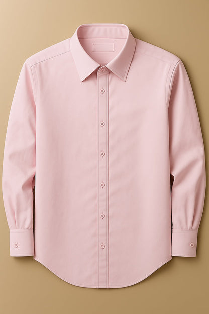 Men's Light Pink Classic Fit Dress Shirt - Formal Wedding Prom - KCT Menswear