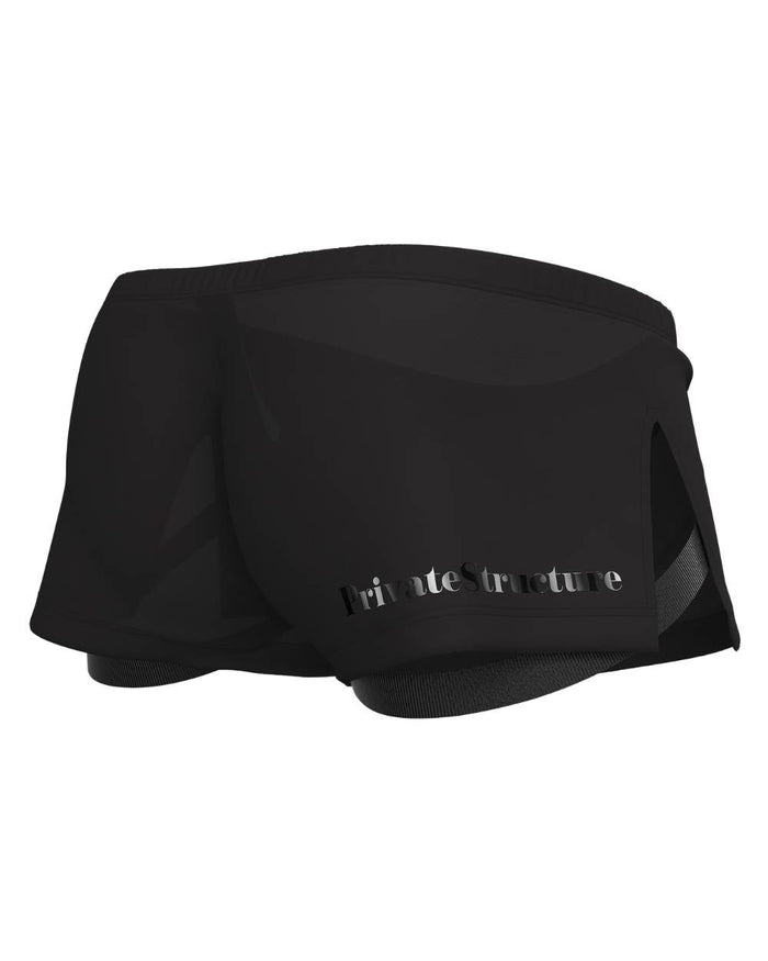 Load My Mouth Mid Waist Trunk With Split - Black - | Private Structure - | MAD Lifestyle