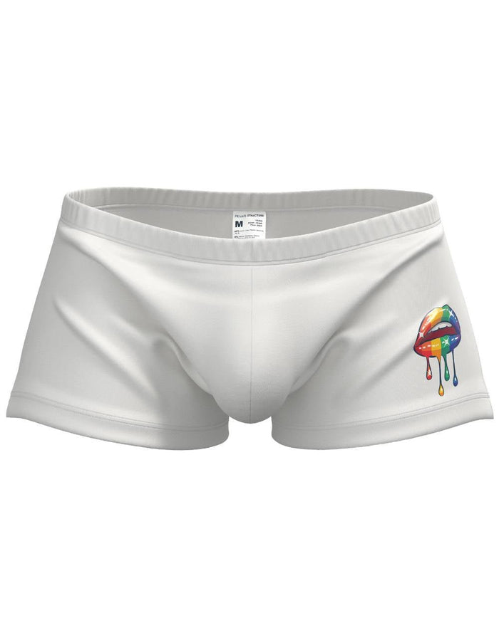 Load My Mouth Mid Waist Trunk With Split - White - | Private Structure - | MAD Lifestyle