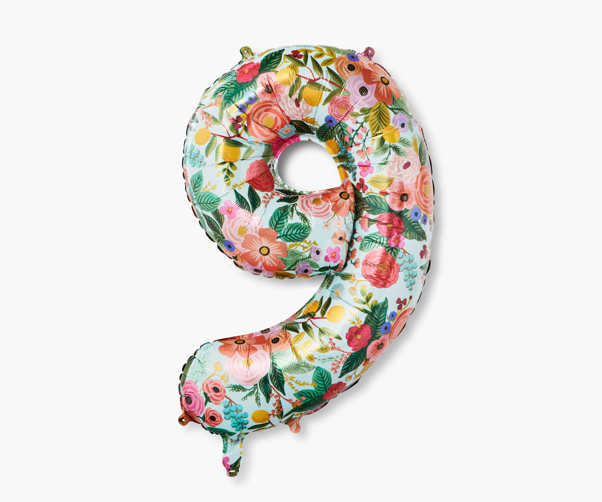 Numbered Foil Balloon - Garden Party