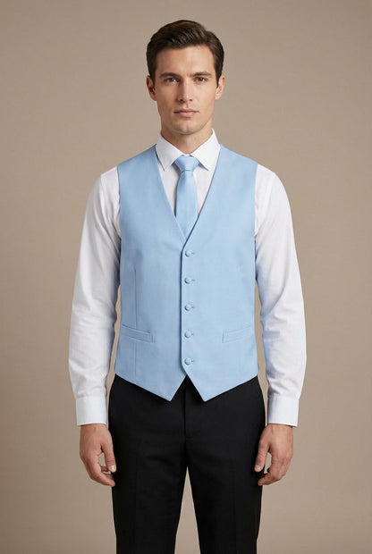 Baby Blue Vest and Tie Set - Model View