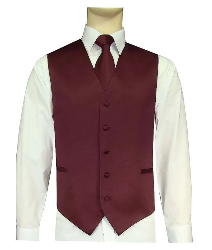 Men's Vest & Tie Set – Reds | KCT Menswear