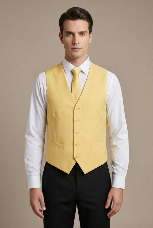 Yellow Vest and Tie Set - Model View