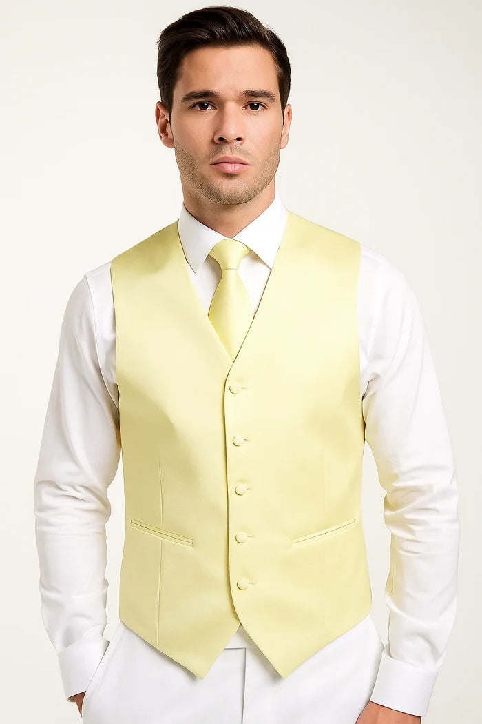 Canary Vest and Tie Set - Model View