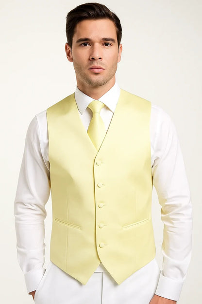 Canary Vest and Tie Set - Model View