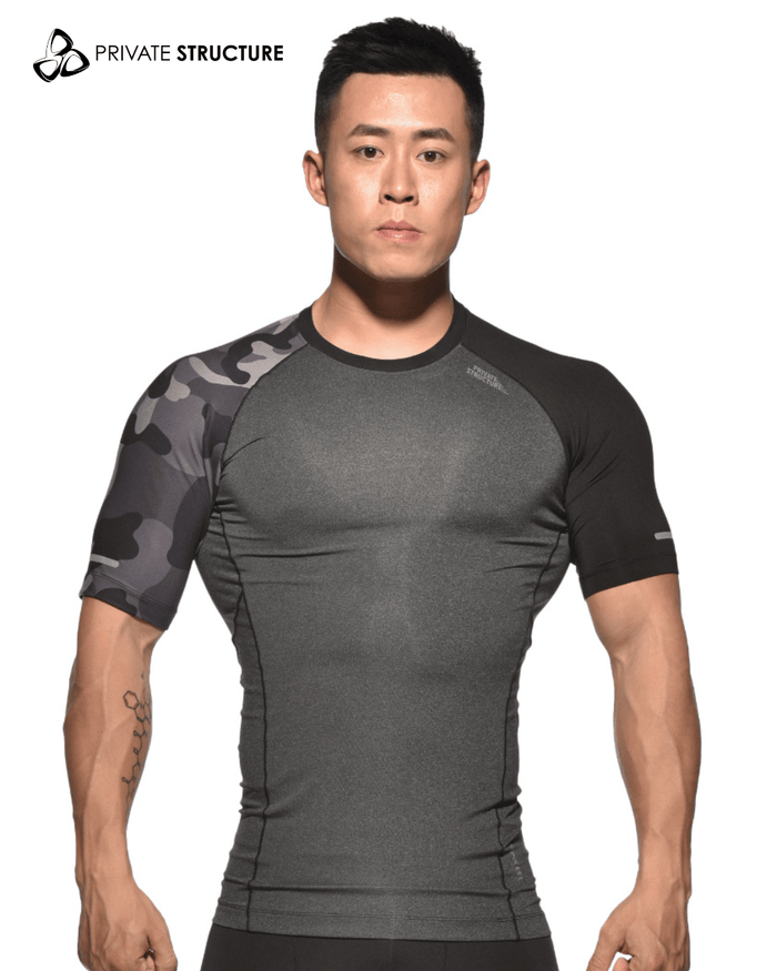 MOMENTUM Compression Training Tee - Dark Melanite - | Private Structure - | MAD Lifestyle