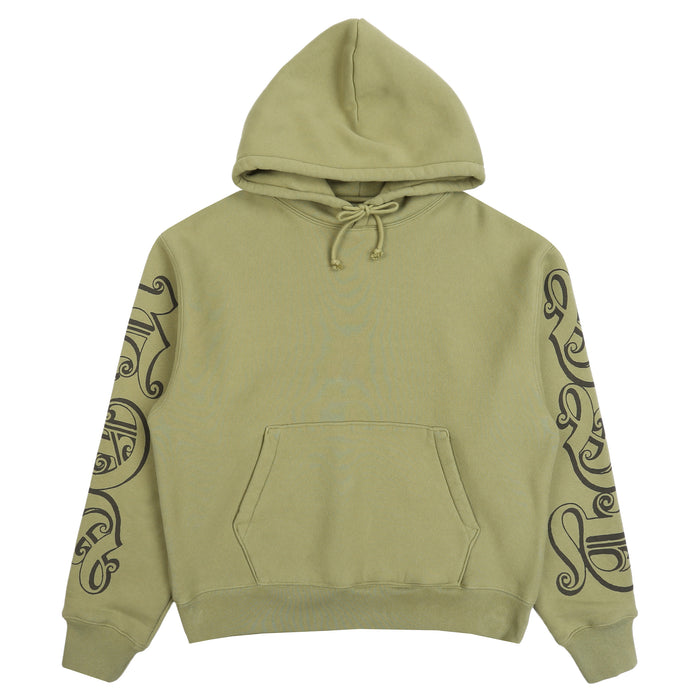 Motif Print Hood - Moss
