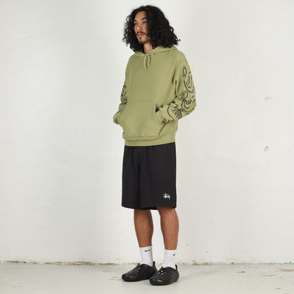 Motif Print Hood - Moss