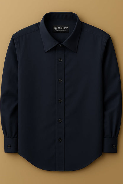 Men's Navy Slim Fit Dress Shirt - Formal Wedding Prom - KCT Menswear