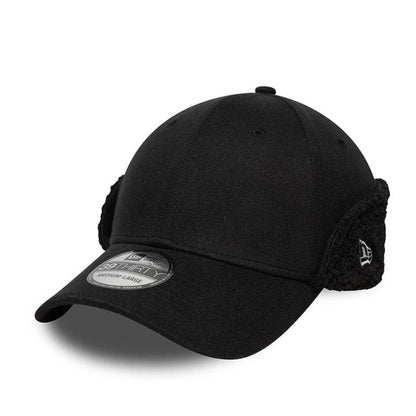 Pictured in this New Era Black 39THIRTY Downflap Stretch Fit Cap 1