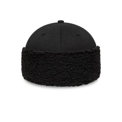 Pictured in this New Era Black 39THIRTY Downflap Stretch Fit Cap 2