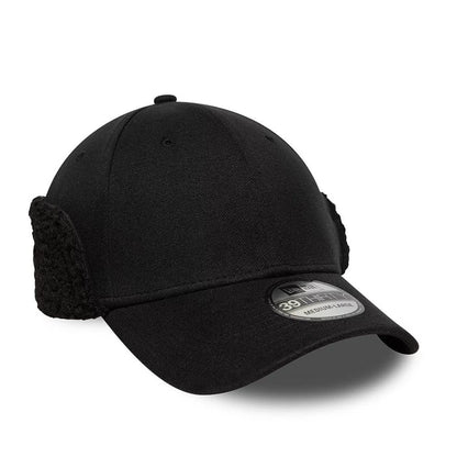 Pictured in this New Era Black 39THIRTY Downflap Stretch Fit Cap 4