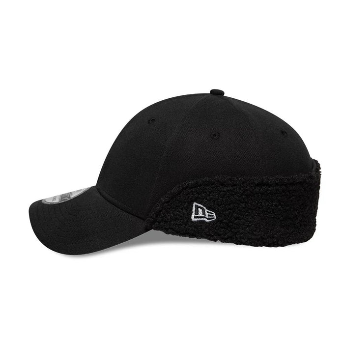 Pictured in this New Era Black 39THIRTY Downflap Stretch Fit Cap 5