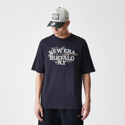 The Male model is wearing  New Era Floral Black Oversized T-Shirt 1