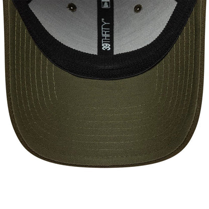 Pictured in this New Era Green 39THIRTY Downflap Stretch Fit Cap 7