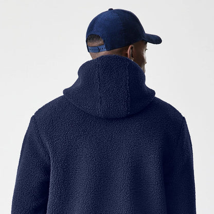 The Male model is wearing  New Era Navy Hooded Sherpa Jacket 8