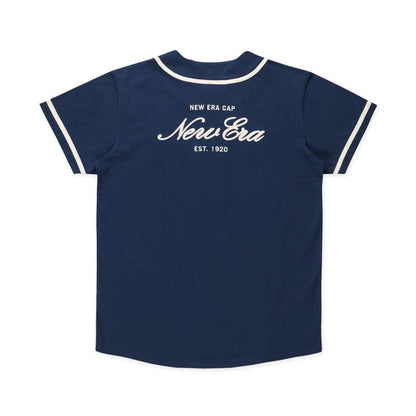 The model is wearing this New Era Oceanside Jersey in blue. 8