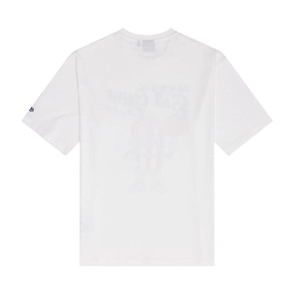 The Male model is wearing New Era Soda Graphic White Oversized T-Shirt 2