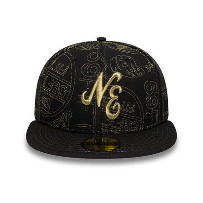 Pictured is this New Era Sticker 59FIFTY Fitted Cap in black. 2