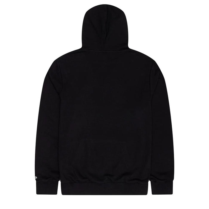 The Male model is wearing New Era Sticker Graphic Black Pullover Hoodie 2