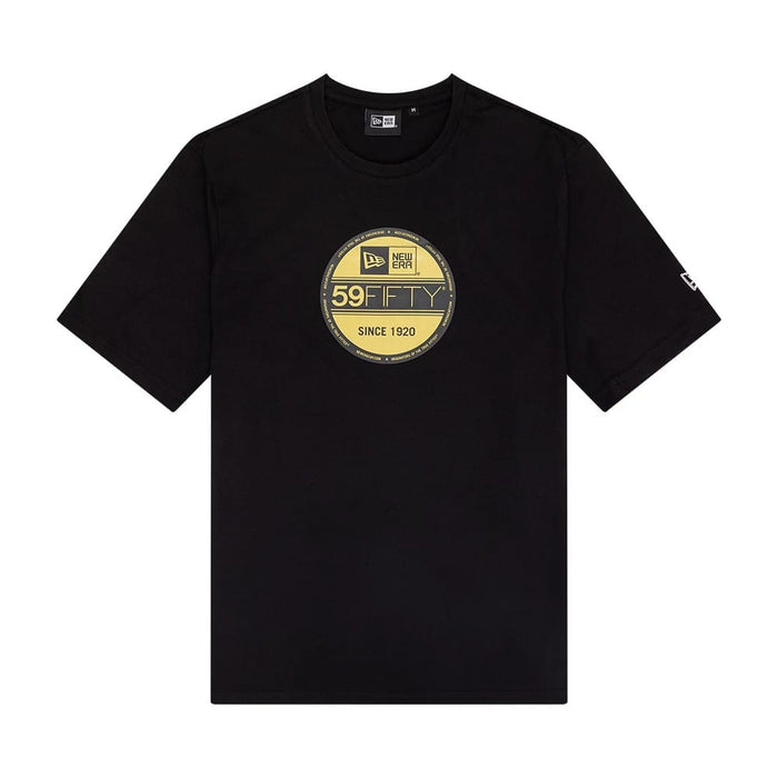 The Male model is wearing New Era Sticker Graphic Black T-Shirt 1