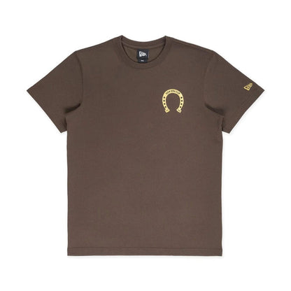 The model is wearing this New Era Year Of The Horse T-Shirt in brown. 1