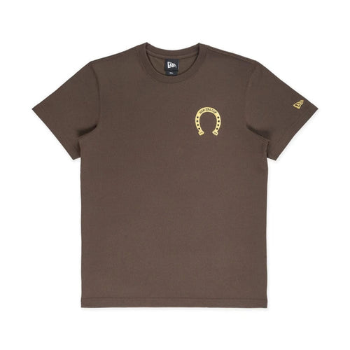 The model is wearing this New Era Year Of The Horse T-Shirt in brown. 1