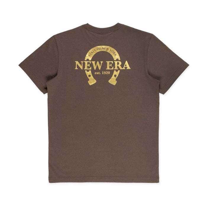 The model is wearing this New Era Year Of The Horse T-Shirt in brown. 2