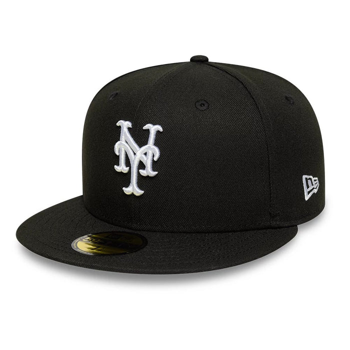 This is a New York Mets MLB Black 59FIFTY Fitted Cap 1