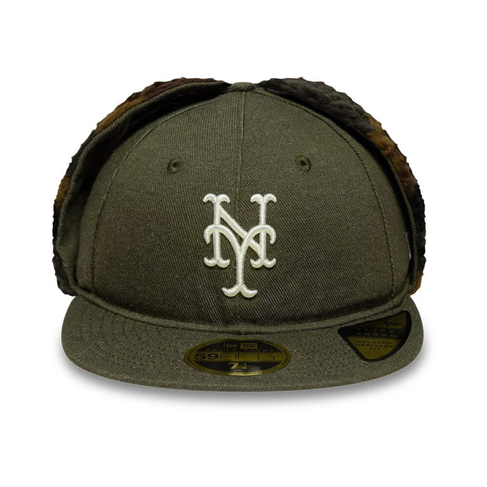 This is a New York Mets MLB Camo Open Green Retro Crown 59FIFTY Fitted Cap 4