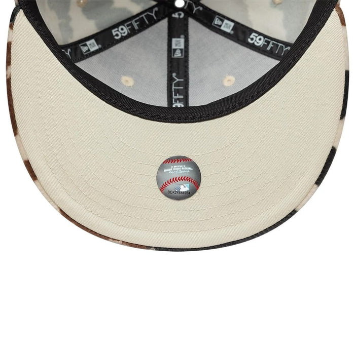 This is a New York Yankees Animal Print Cow Beige 59FIFTY Fitted Cap 2