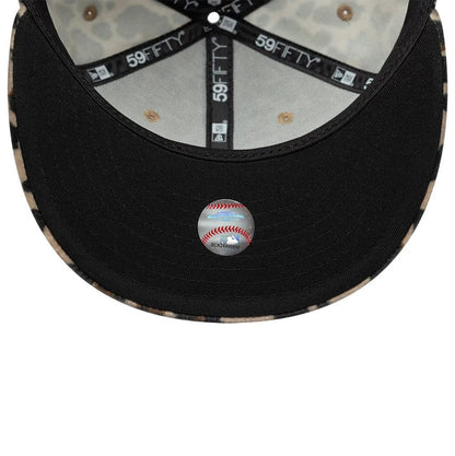 This is a New York Yankees Animal Print Leopard Black 59FIFTY Fitted Cap 2