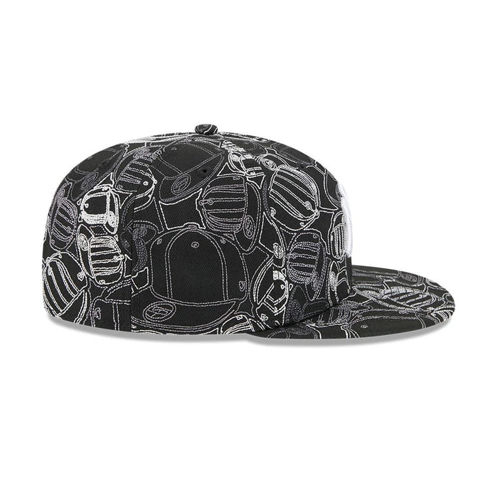 Pictured is this MLB Cap Scramble New York Yankees 59FIFTY Fitted cap in black. 7