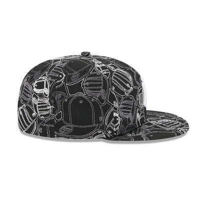 Pictured is this MLB Cap Scramble New York Yankees 59FIFTY Fitted cap in black. 7