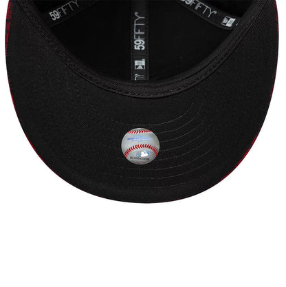 Pictured is this MLB Check New York Yankees Low Profile 59FIFTY Fitted cap in red. 2