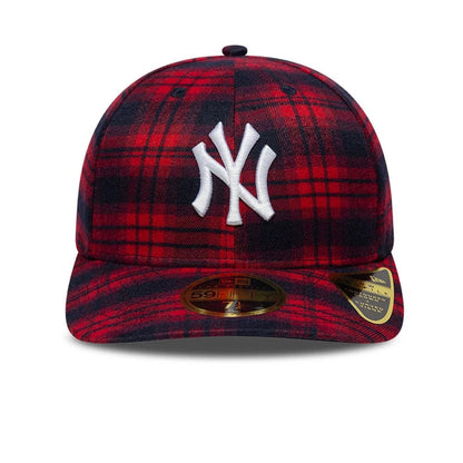 Pictured is this MLB Check New York Yankees Low Profile 59FIFTY Fitted cap in red. 3