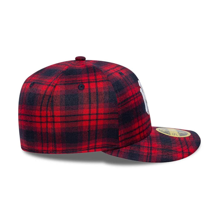 Pictured is this MLB Check New York Yankees Low Profile 59FIFTY Fitted cap in red. 7