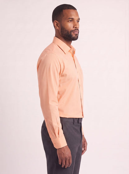 Peach classic fit dress shirt on model - side view - KCT Menswear
