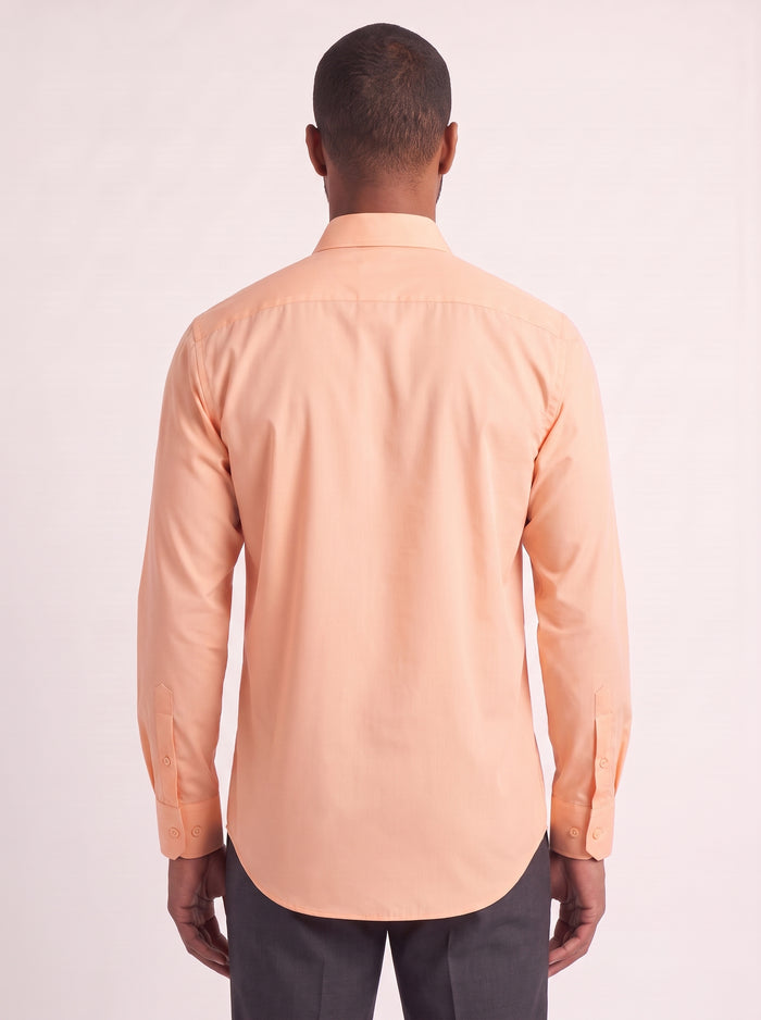 Peach classic fit dress shirt on model - back view - KCT Menswear