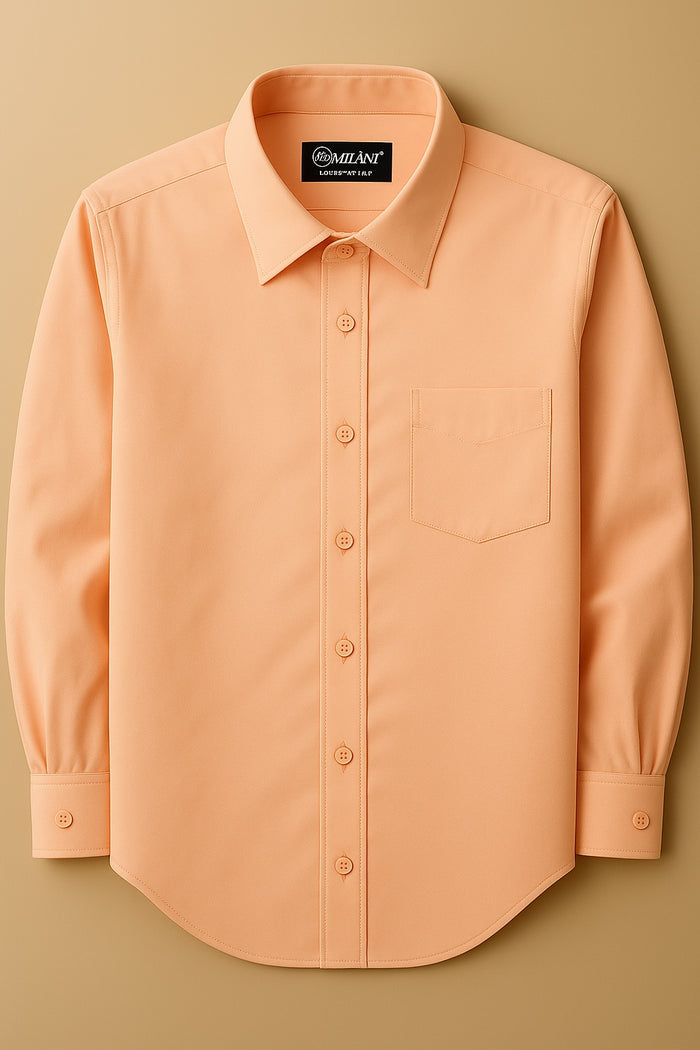 Men's Peach Classic Fit Dress Shirt - Formal Wedding Prom - KCT Menswear