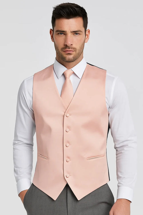 Peach Vest and Tie Set
